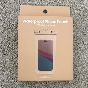 Universal Waterproof Phone Pouch with Neck Lanyard - Beige